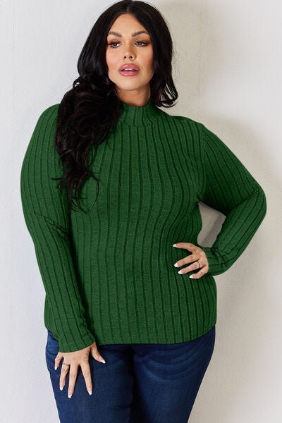 Basic Bae Full Size Ribbed Mock Neck Long Sleeve T-Shirt - Do Shop It™