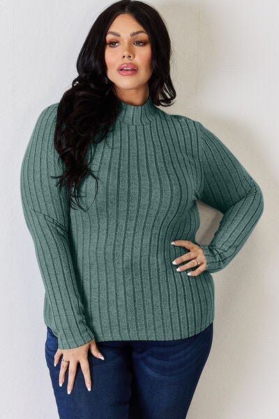 Basic Bae Full Size Ribbed Mock Neck Long Sleeve T-Shirt - Do Shop It™