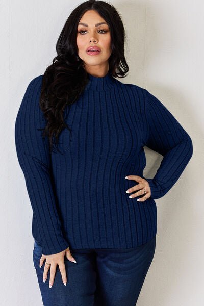 Basic Bae Full Size Ribbed Mock Neck Long Sleeve T-Shirt - Do Shop It™