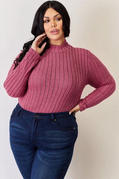 Basic Bae Full Size Ribbed Mock Neck Long Sleeve T-Shirt - Do Shop It™