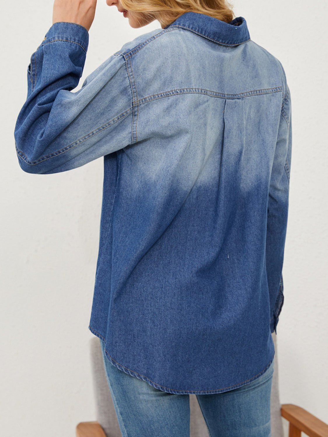 Button Up Long Sleeve Denim Jacket - Do Shop It™