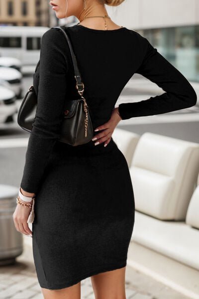 Cutout Long Sleeve Wrap Dress - Do Shop It™