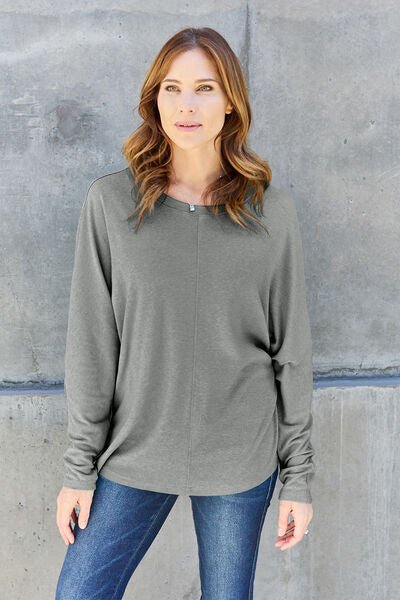 Double Take Full Size Round Neck Long Sleeve T-Shirt - Do Shop It™