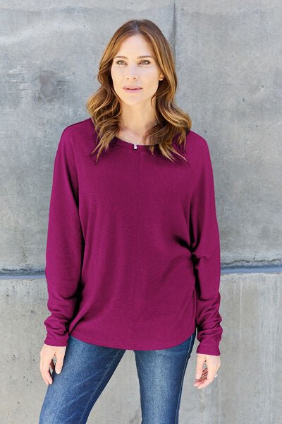 Double Take Full Size Round Neck Long Sleeve T-Shirt - Do Shop It™