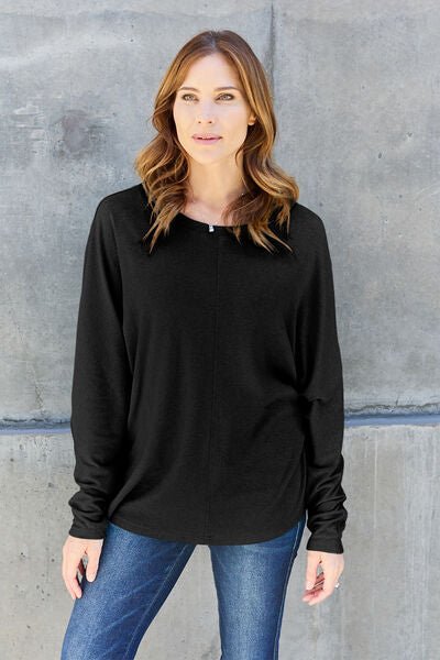 Double Take Full Size Round Neck Long Sleeve T-Shirt - Do Shop It™