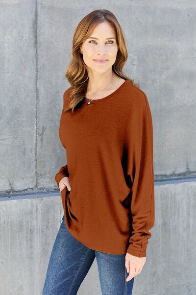 Double Take Full Size Round Neck Long Sleeve T-Shirt - Do Shop It™