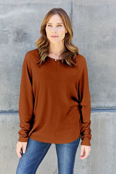 Double Take Full Size Round Neck Long Sleeve T-Shirt - Do Shop It™