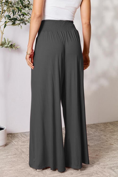 Double Take Full Size Smocked Wide Waistband Wide Leg Pants - Do Shop It™