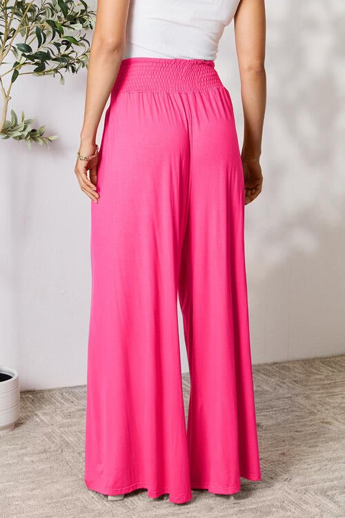 Double Take Full Size Smocked Wide Waistband Wide Leg Pants - Do Shop It™