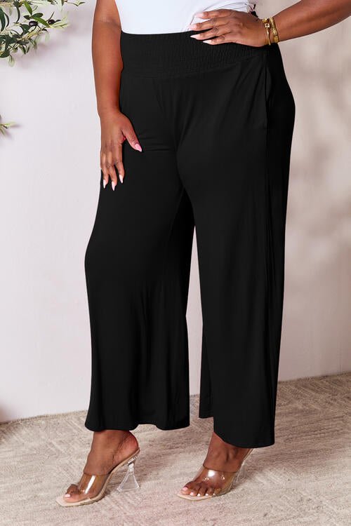 Double Take Full Size Smocked Wide Waistband Wide Leg Pants - Do Shop It™