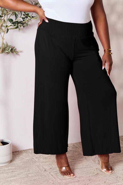 Double Take Full Size Smocked Wide Waistband Wide Leg Pants - Do Shop It™