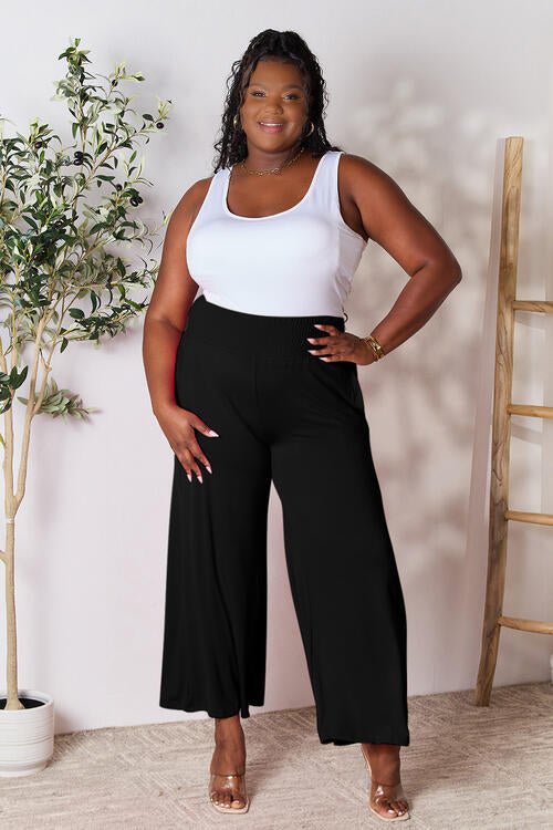 Double Take Full Size Smocked Wide Waistband Wide Leg Pants - Do Shop It™