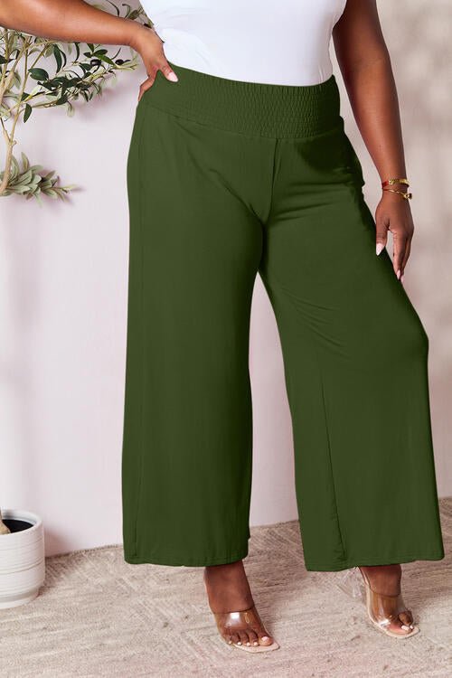 Double Take Full Size Smocked Wide Waistband Wide Leg Pants - Do Shop It™