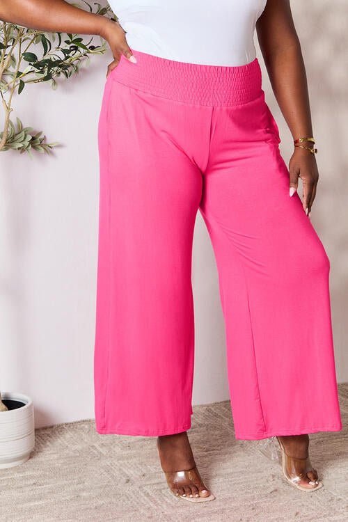 Double Take Full Size Smocked Wide Waistband Wide Leg Pants - Do Shop It™