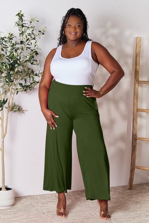 Double Take Full Size Smocked Wide Waistband Wide Leg Pants - Do Shop It™