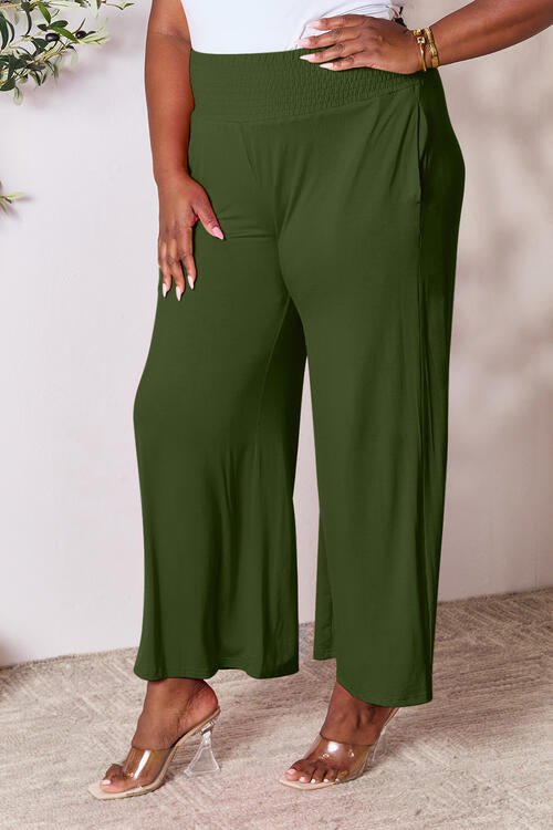 Double Take Full Size Smocked Wide Waistband Wide Leg Pants - Do Shop It™