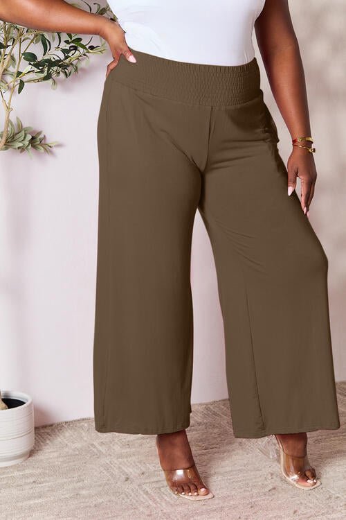 Double Take Full Size Smocked Wide Waistband Wide Leg Pants - Do Shop It™