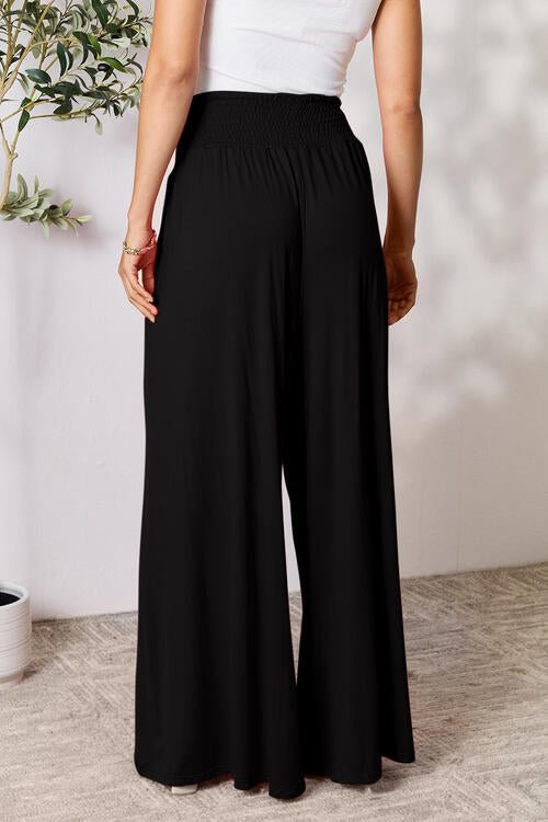 Double Take Full Size Smocked Wide Waistband Wide Leg Pants - Do Shop It™