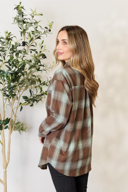 Double Take Plaid Dropped Shoulder Shirt - Do Shop It™