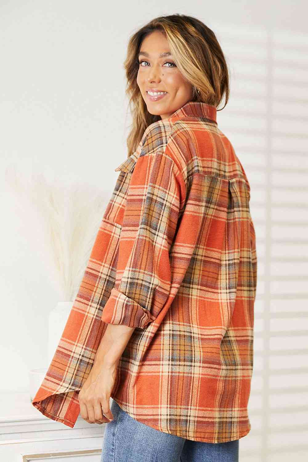 Double Take Plaid Dropped Shoulder Shirt - Do Shop It™