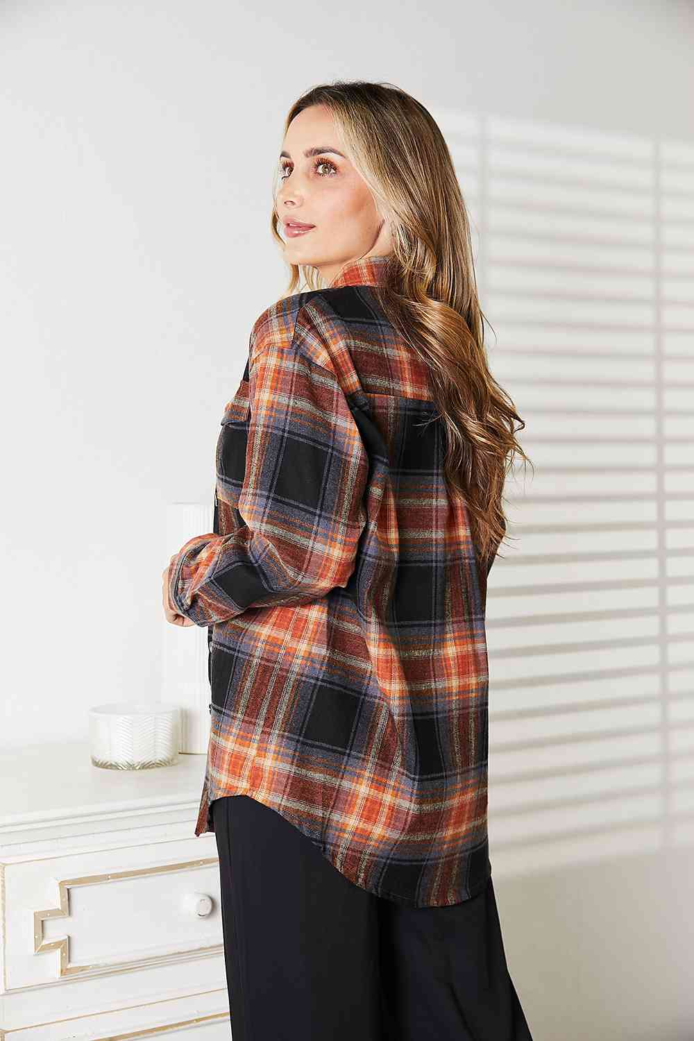 Double Take Plaid Dropped Shoulder Shirt - Do Shop It™