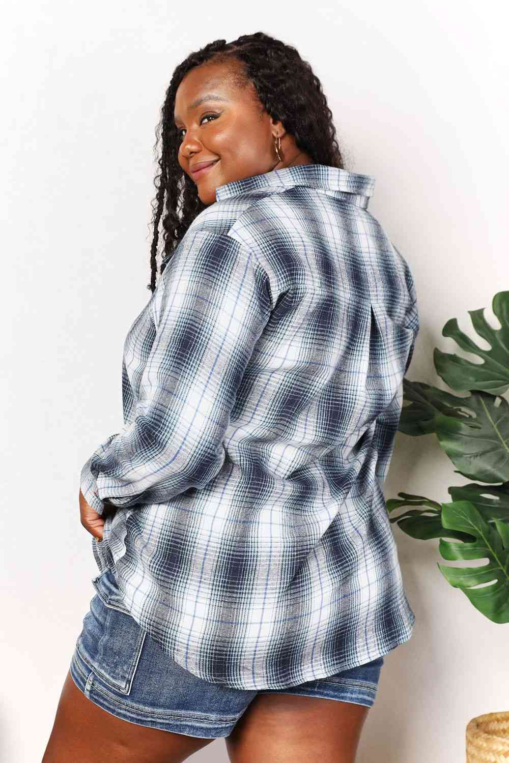 Double Take Plaid Dropped Shoulder Shirt - Do Shop It™