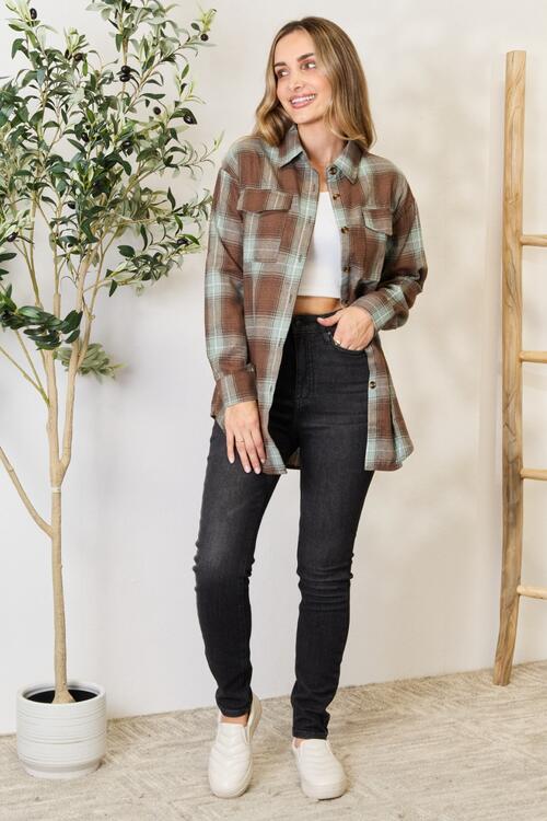 Double Take Plaid Dropped Shoulder Shirt - Do Shop It™