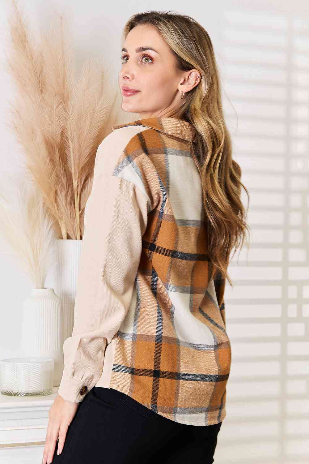 Double Take Plaid Print Dropped Shoulder Shirt - Do Shop It™