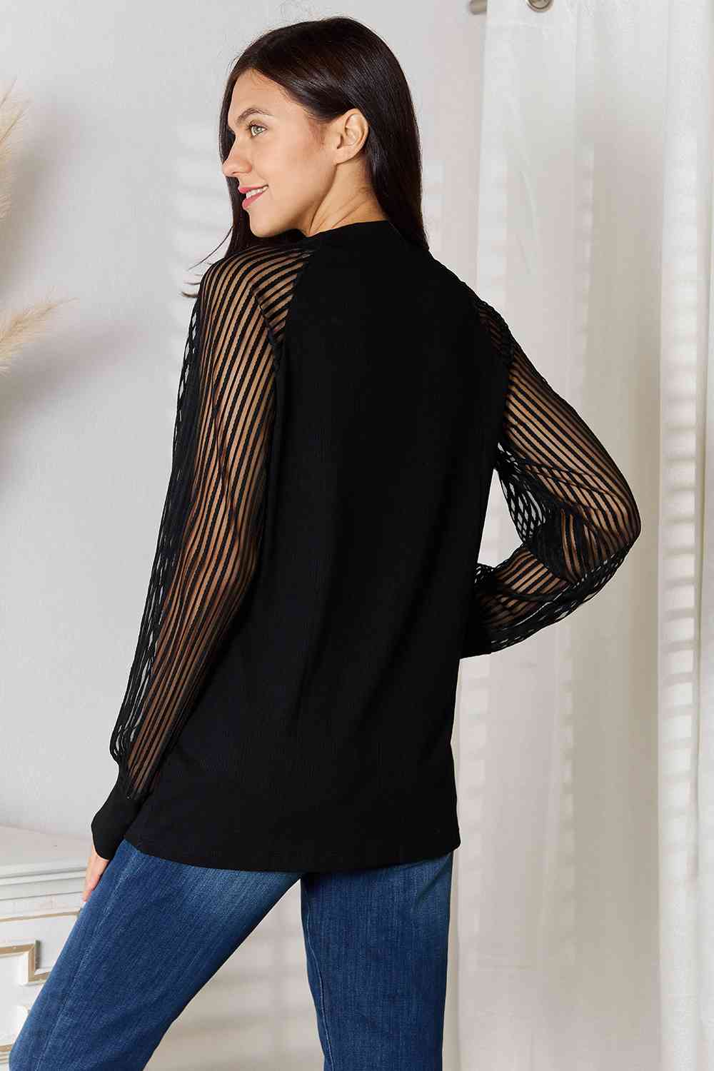 Double Take Round Neck Raglan Sleeve Blouse - Do Shop It™