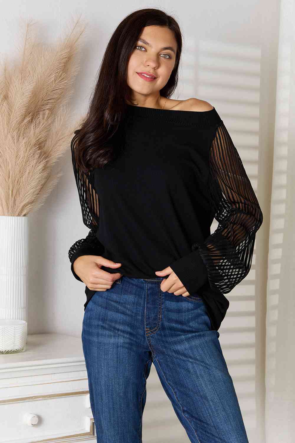 Double Take Round Neck Raglan Sleeve Blouse - Do Shop It™