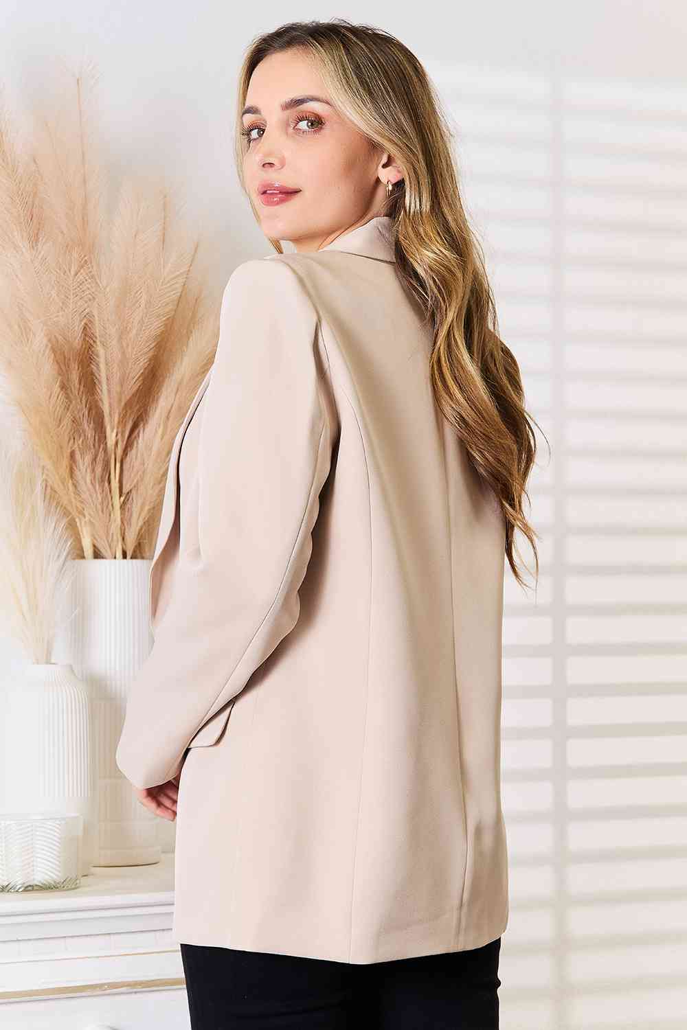 Double Take Shawl Collar Long Sleeve Blazer - Do Shop It™