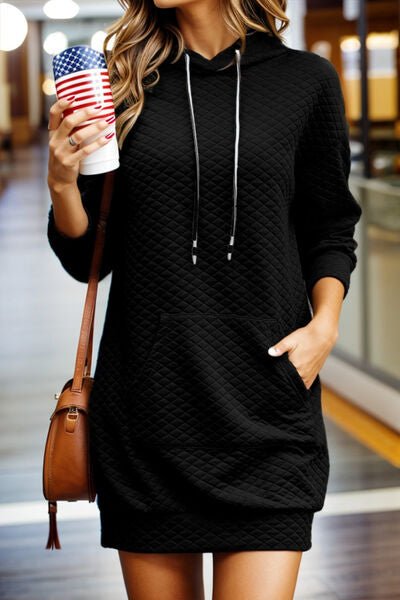 Drawstring Hooded Long Sleeve Mini Dress - Do Shop It™