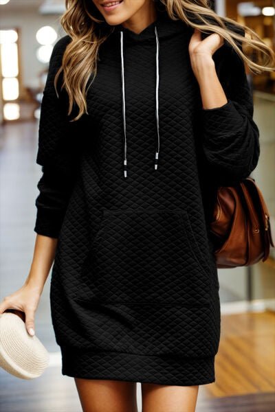 Drawstring Hooded Long Sleeve Mini Dress - Do Shop It™