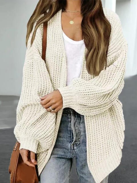 Drop Shoulder Balloon Sleeve Cardigan - Do Shop It™