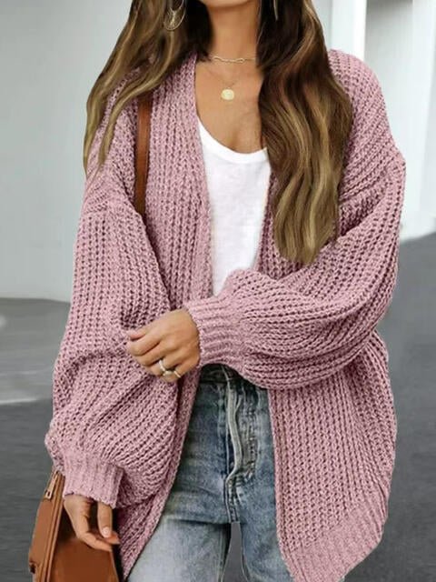 Drop Shoulder Balloon Sleeve Cardigan - Do Shop It™