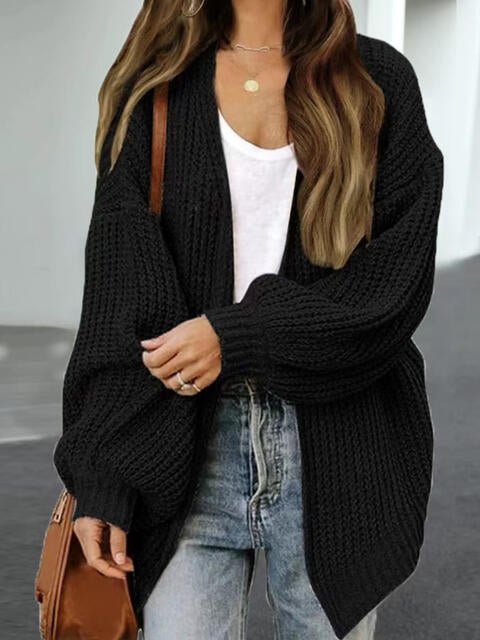 Drop Shoulder Balloon Sleeve Cardigan - Do Shop It™