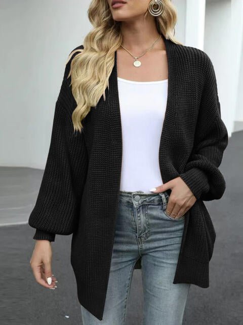 Drop Shoulder Balloon Sleeve Cardigan - Do Shop It™