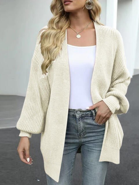 Drop Shoulder Balloon Sleeve Cardigan - Do Shop It™