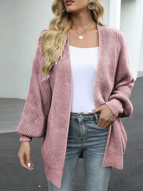 Drop Shoulder Balloon Sleeve Cardigan - Do Shop It™