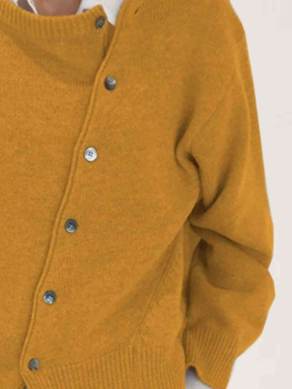 Dropped Shoulder Buttoned Cardigan - Do Shop It™