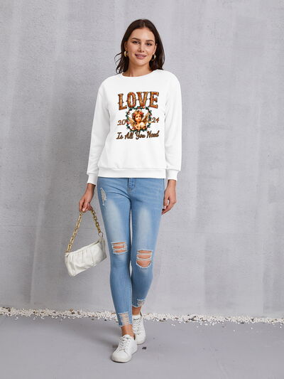 LOVE IS ALL YOU NEED Round Neck Sweatshirt