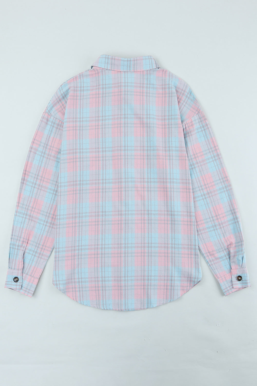 Plaid Button-Up Dropped Shoulder Shirt